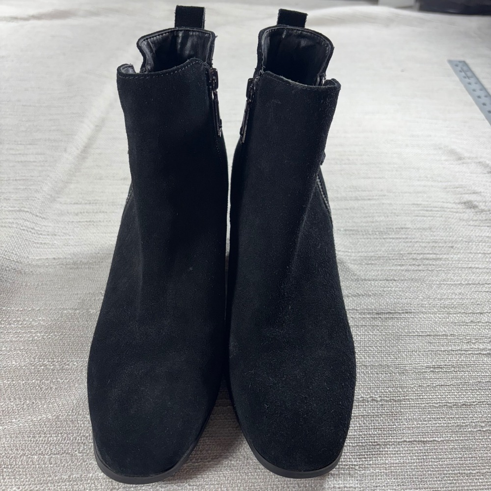Blondo Waterproof Black Suede Block Heel Ankle Boots Classic Womens Size 8.5M - Picture 6 of 10